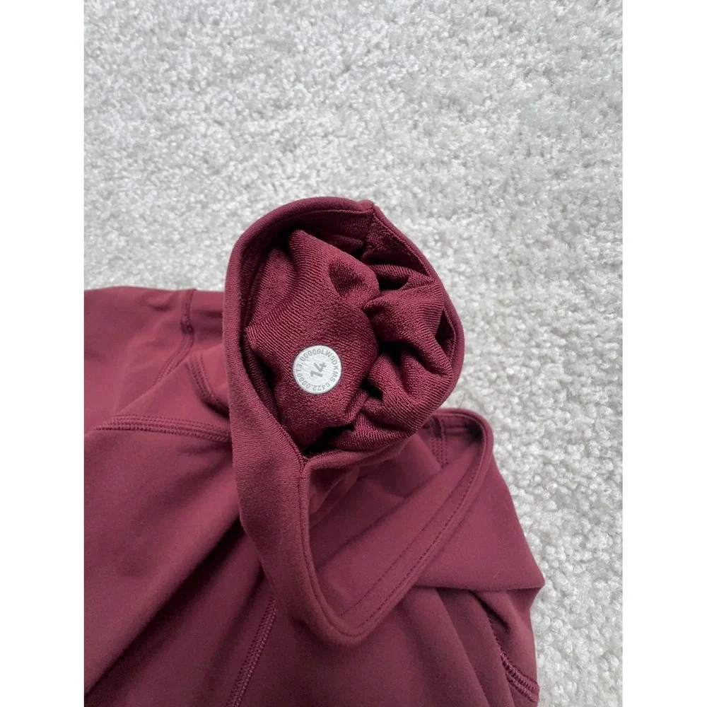 Lululemon Groove Flare Pant 14 Burgundy High Rise Yoga Cropped Inseam 28